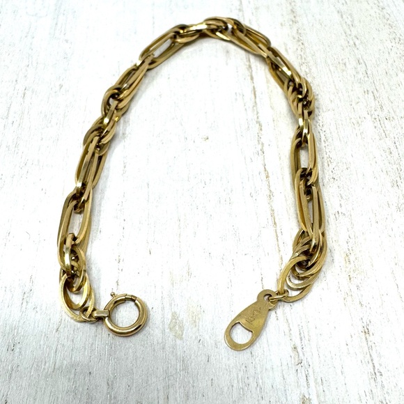Solid 18K yellow gold interlocking bracelet, 11.8g - Picture 7 of 11